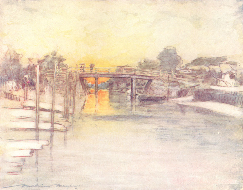 JAPAN. Bridge 1904 old antique vintage print picture